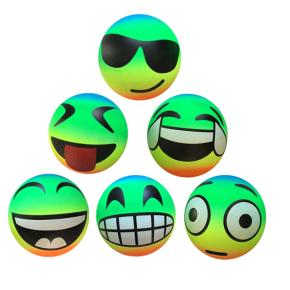 6inch rainbow Emoji infalate PVC toy ball