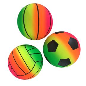 Kids Inflatable 9 Inch Rainbow Sport Bouncing toy Ball 